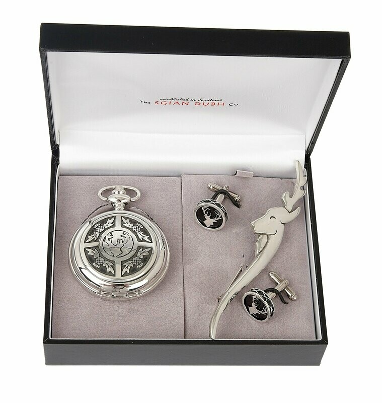 Stag Pocket Watch Gift Set