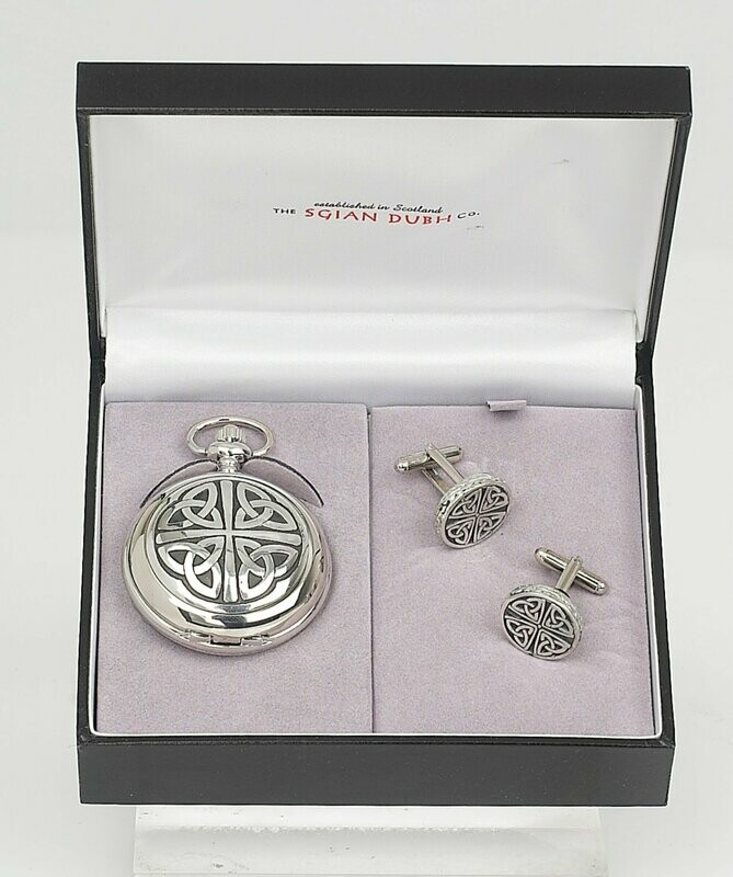 Celtic 2 Piece Quartz Pocket Watch Gift Set