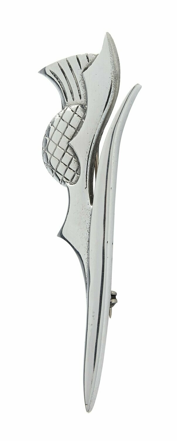 Isla Thistle Kilt Pin, Finish: Chrome