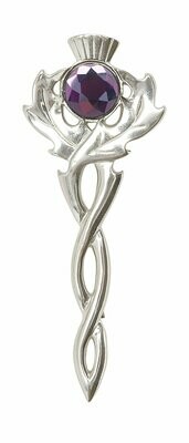 Thistle Kilt Pin With Stone
