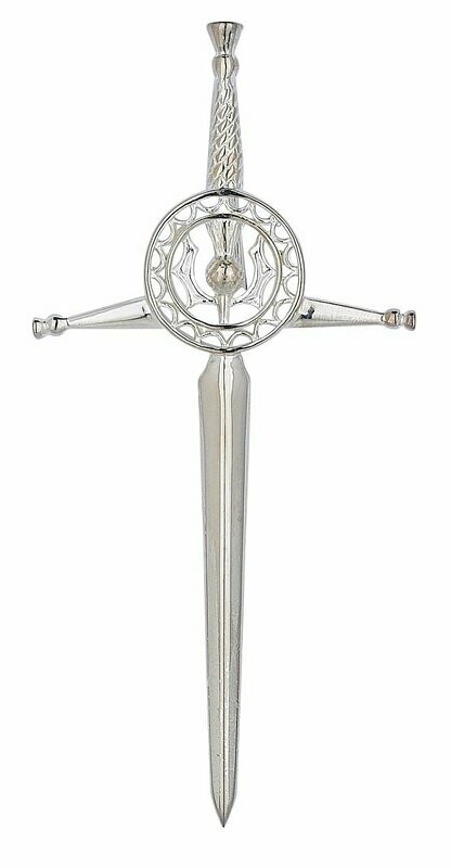 Thistle Circle Silver Kilt Pin