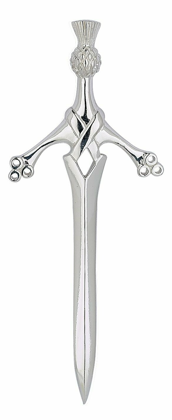 Scottish Thistle Sword Silver Kilt Pin