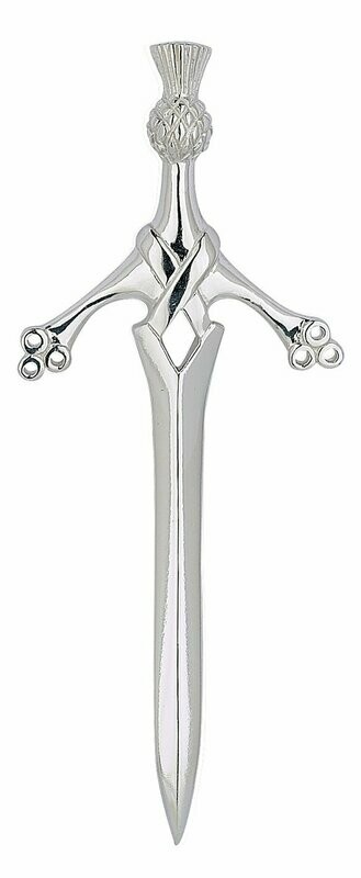 Scottish Thistle Sword Silver Kilt Pin