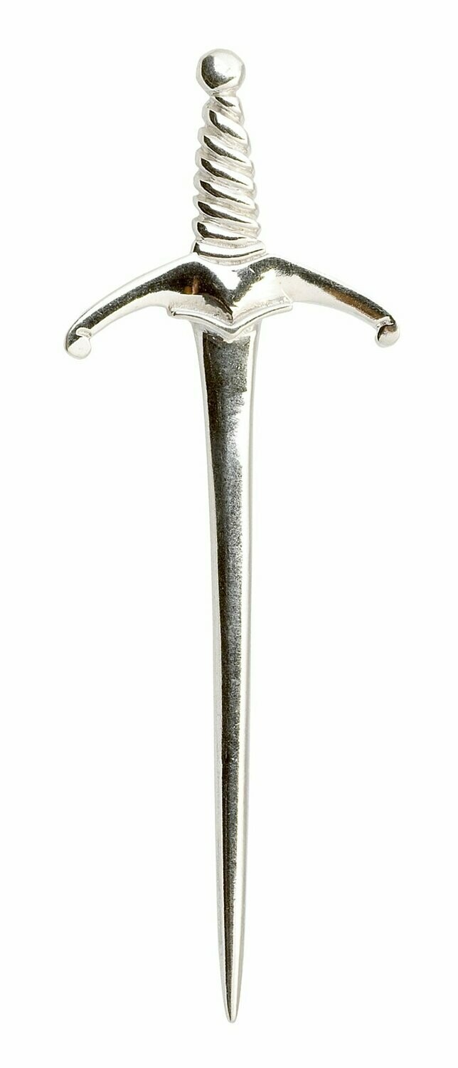 Twisted Sword Silver Kilt Pin