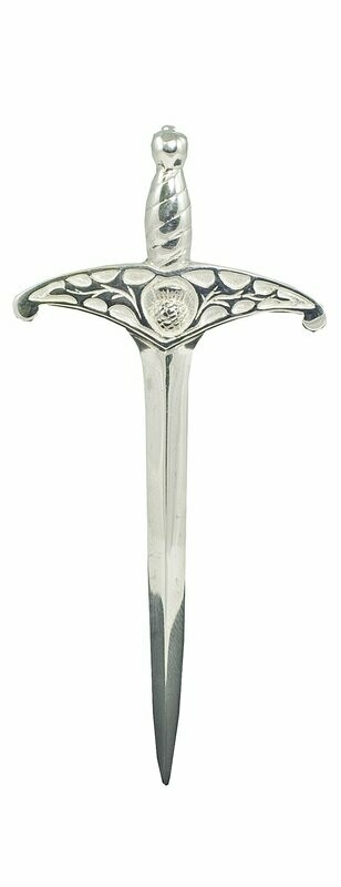 Scottish Thistle Sword Silver Kilt Pin