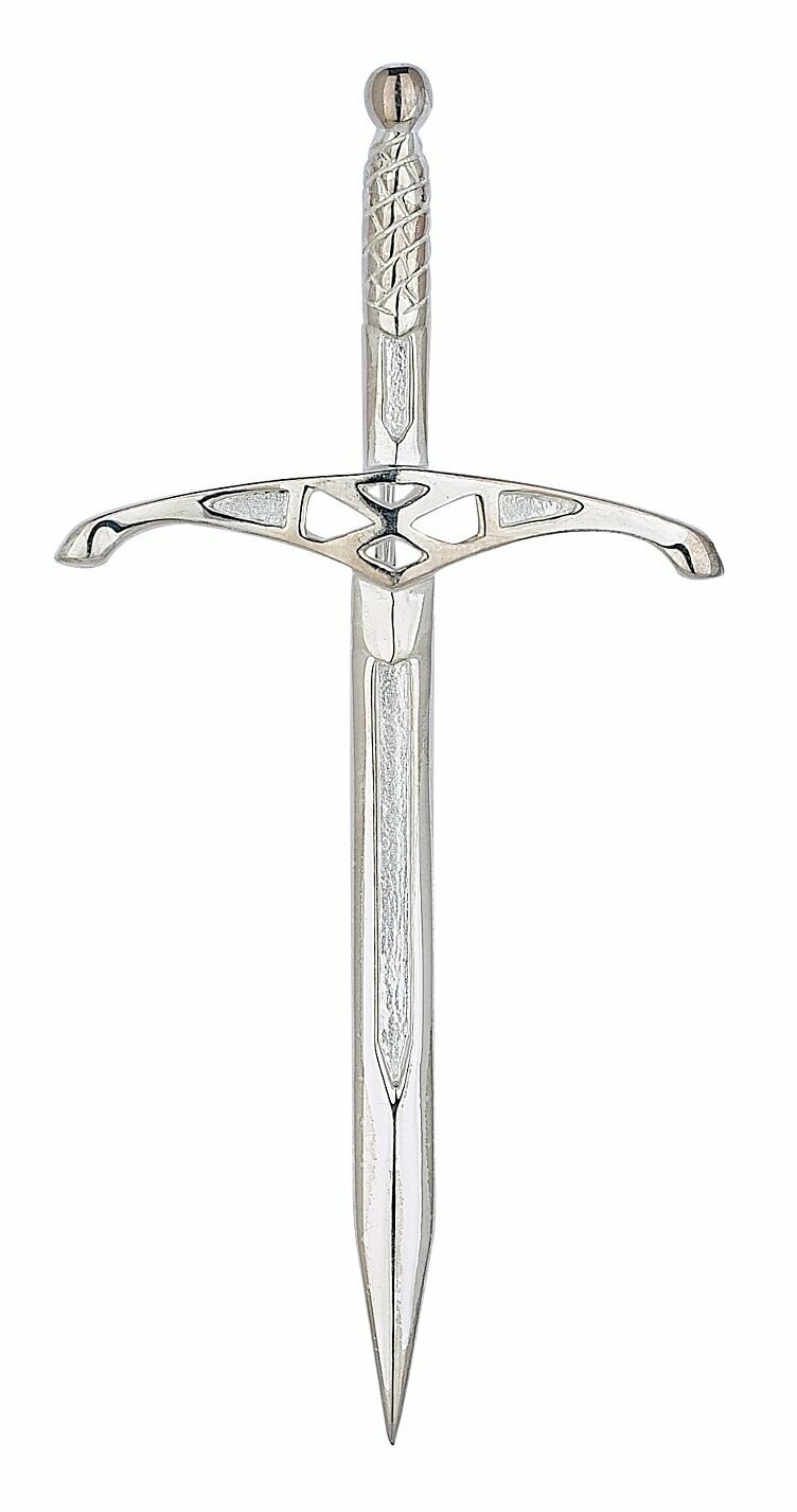 Saltire Broad Sword Silver Kilt Pin