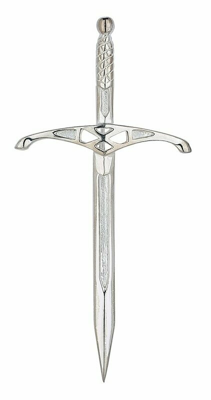 Saltire Broad Sword Silver Kilt Pin