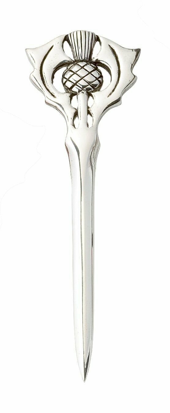 Scottish Thistle Kilt Pin, Finish: Chrome