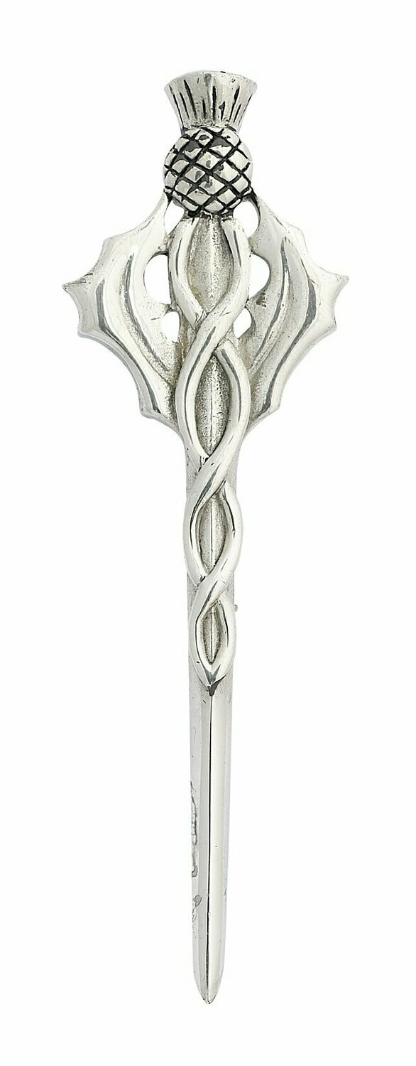 Scottish Thistle Kilt Pin, Finish: Chrome