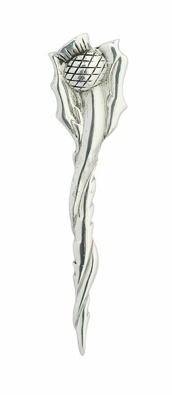 Long Twist Scottish Thistle Kilt Pin