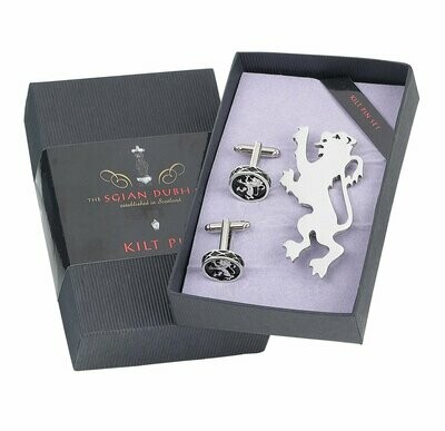 Lion Rampant Kilt Pin & Cufflink Set