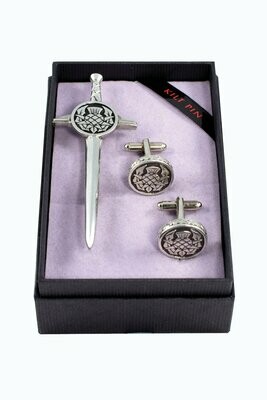 Thistle Kilt Pin & Cufflink Set