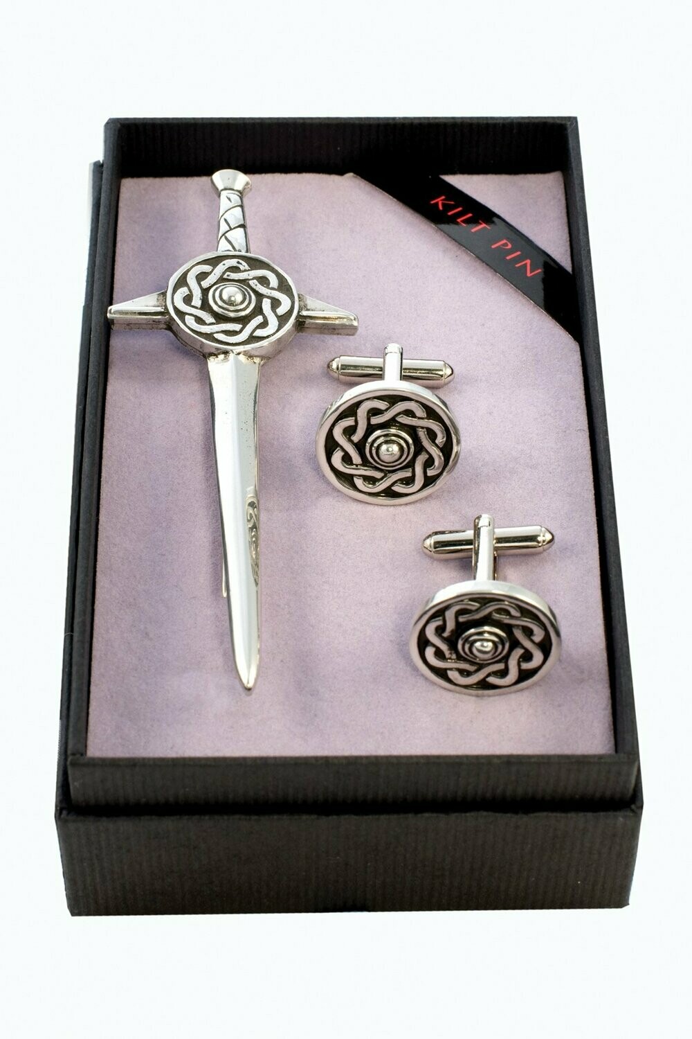 Celtic Targe Kilt Pin & Cufflink Set