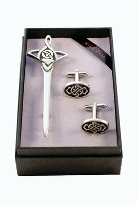Celtic Knot Kilt Pin & Cufflink Set