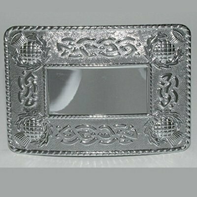 Celtic Thistle Kilt Buckle, Finish: Chrome