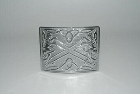 Highland Saltire Kilt Buckle, Finish: Chrome