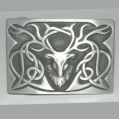 Pewter Stag Kilt Buckle