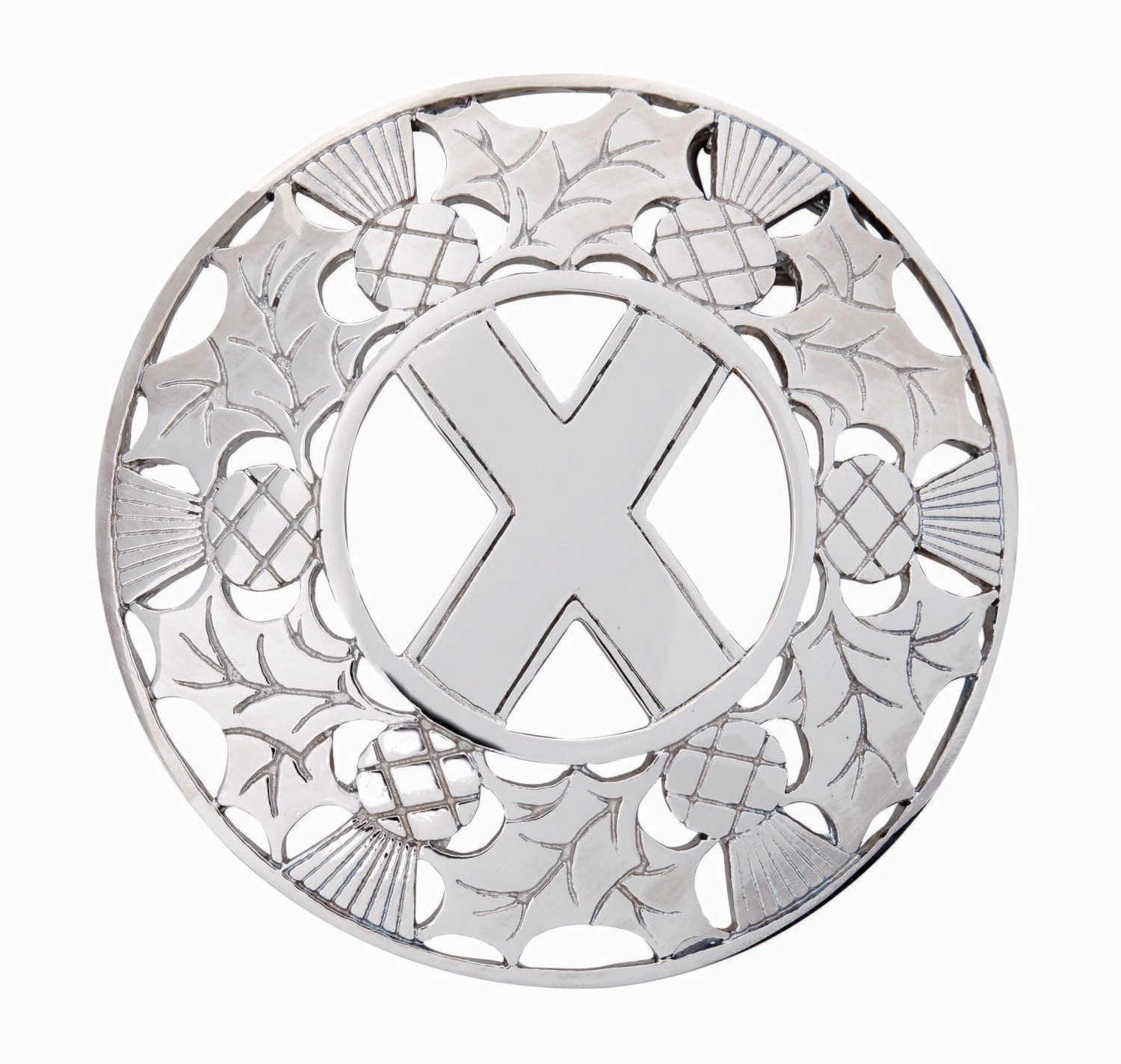 Thistle/saltire Plaid Brooch