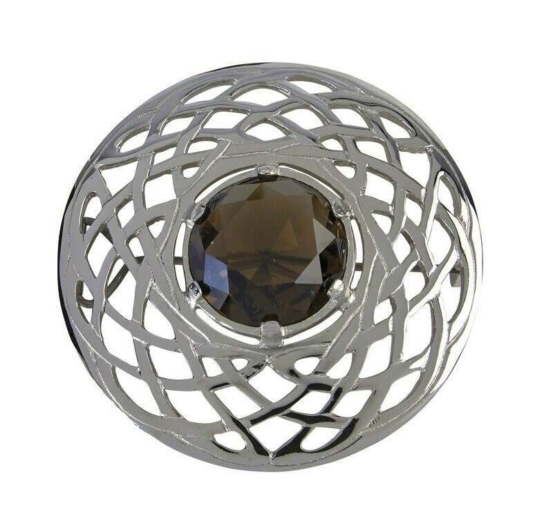 Celtic Plaid Brooch With Stone