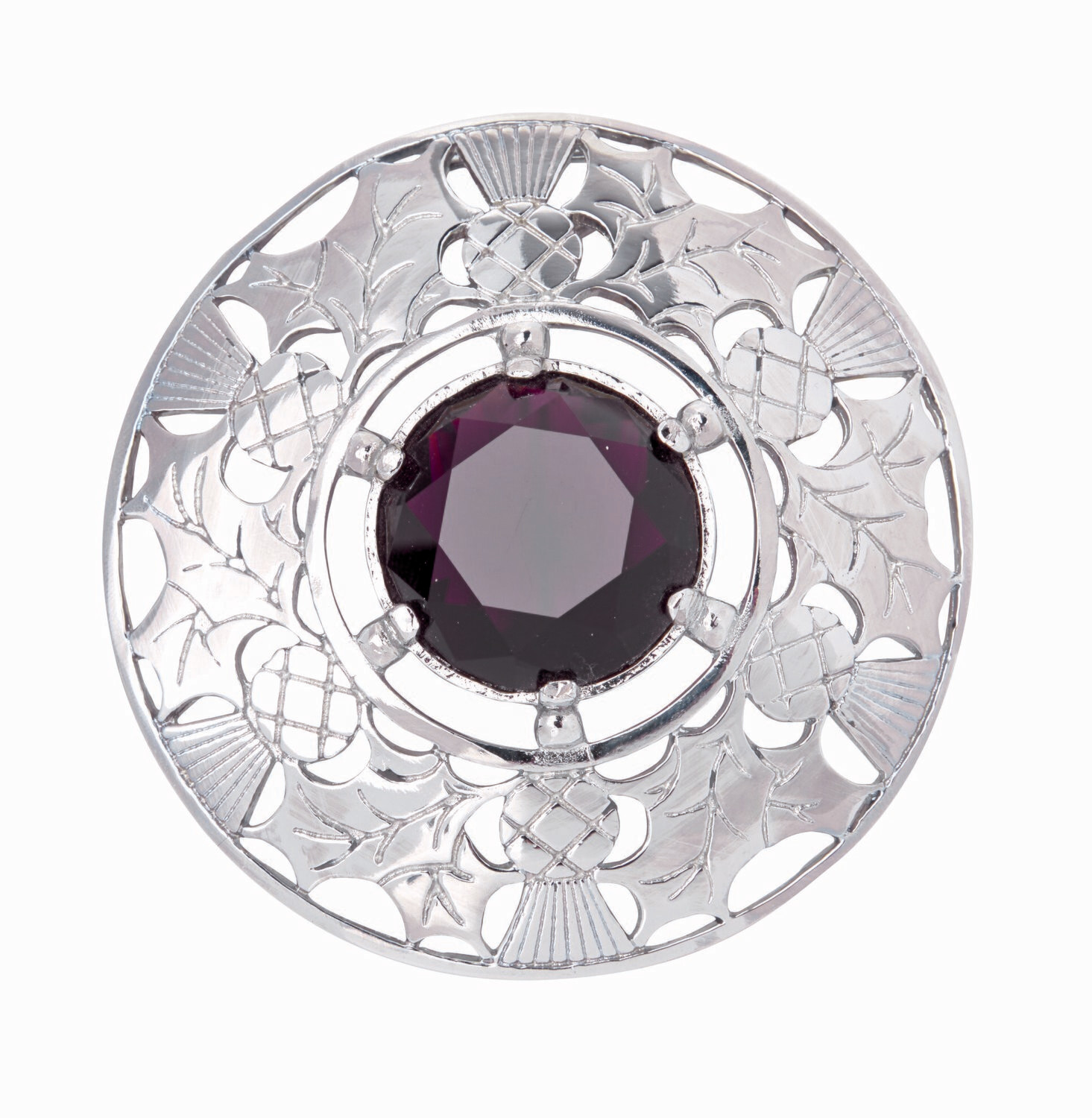 Celtic Plaid Brooch With Stone