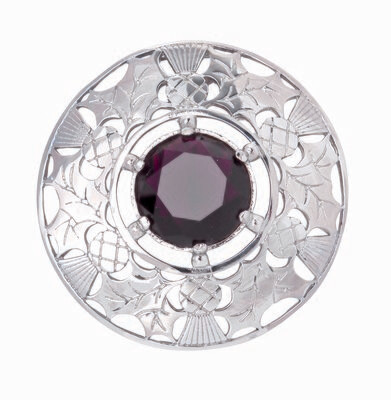 Celtic Plaid Brooch With Stone