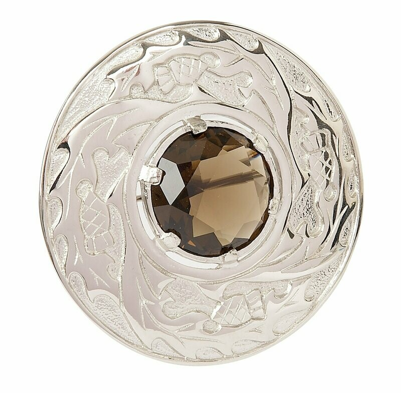 Celtic Plaid Brooch With Stone