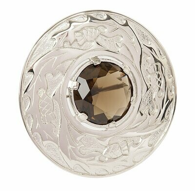 Celtic Plaid Brooch With Stone