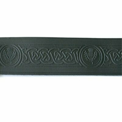 Leather Thistle Kilt Belt