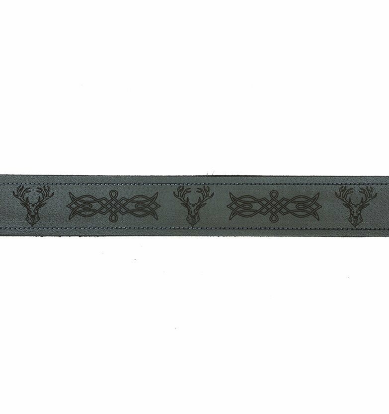 Leather Stag Kilt Belt