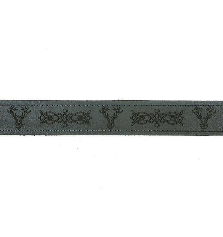 Leather Stag Kilt Belt
