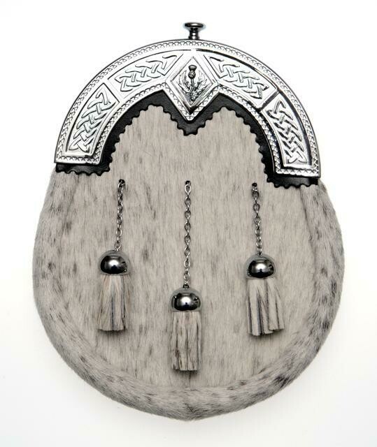 Chrome Thistle & Celtic Dress Sporran