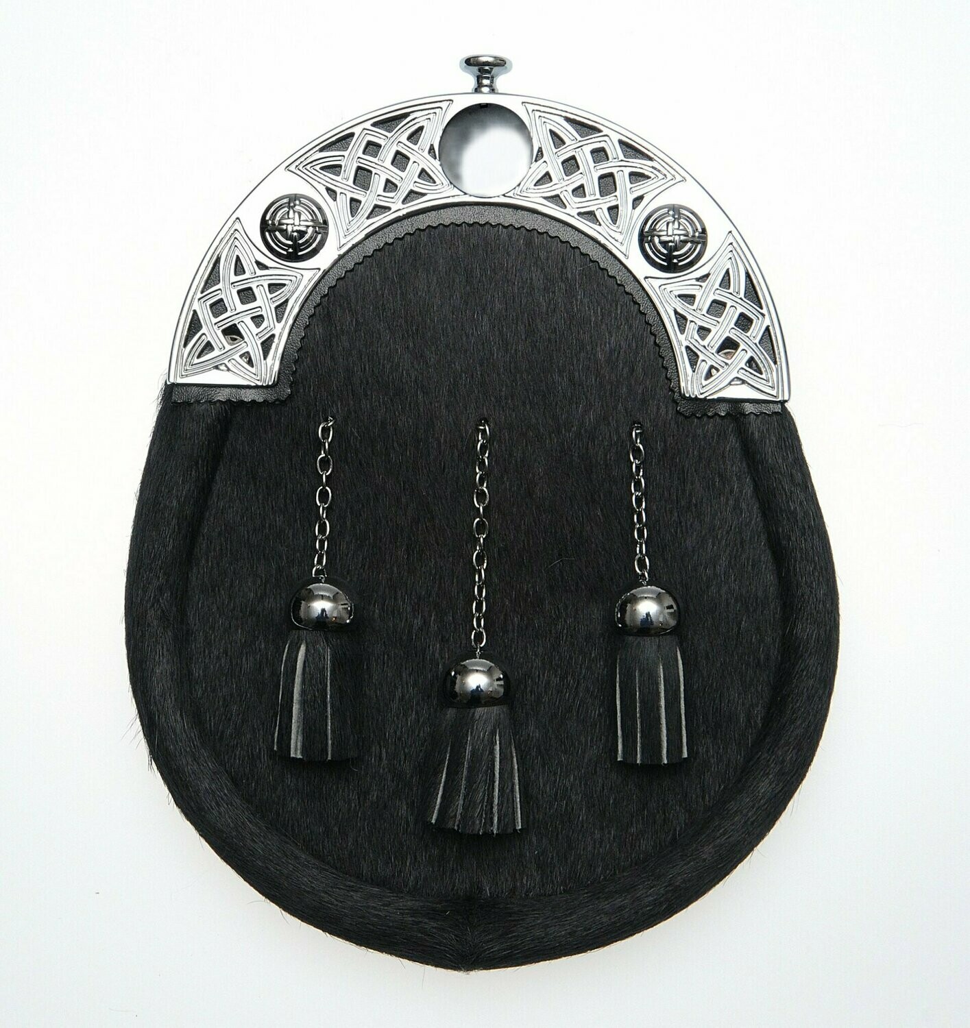 Black Chrome Celtic Pattern Dress Sporran