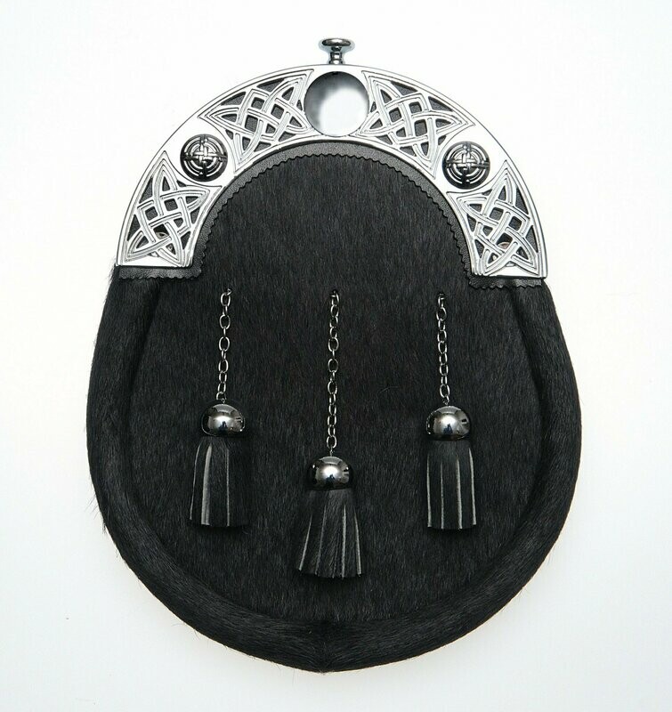 Black Chrome Celtic Pattern Dress Sporran