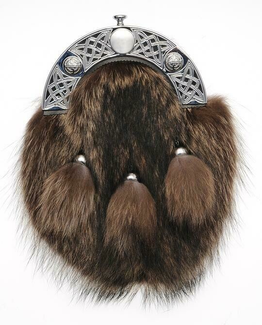 Chrome Celtic Racoon Dress Sporran