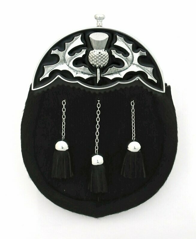 Chrome Black Enamel Dress Sporran