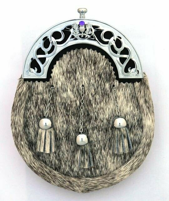 Chrome Amethyst Stone Dress Sporran
