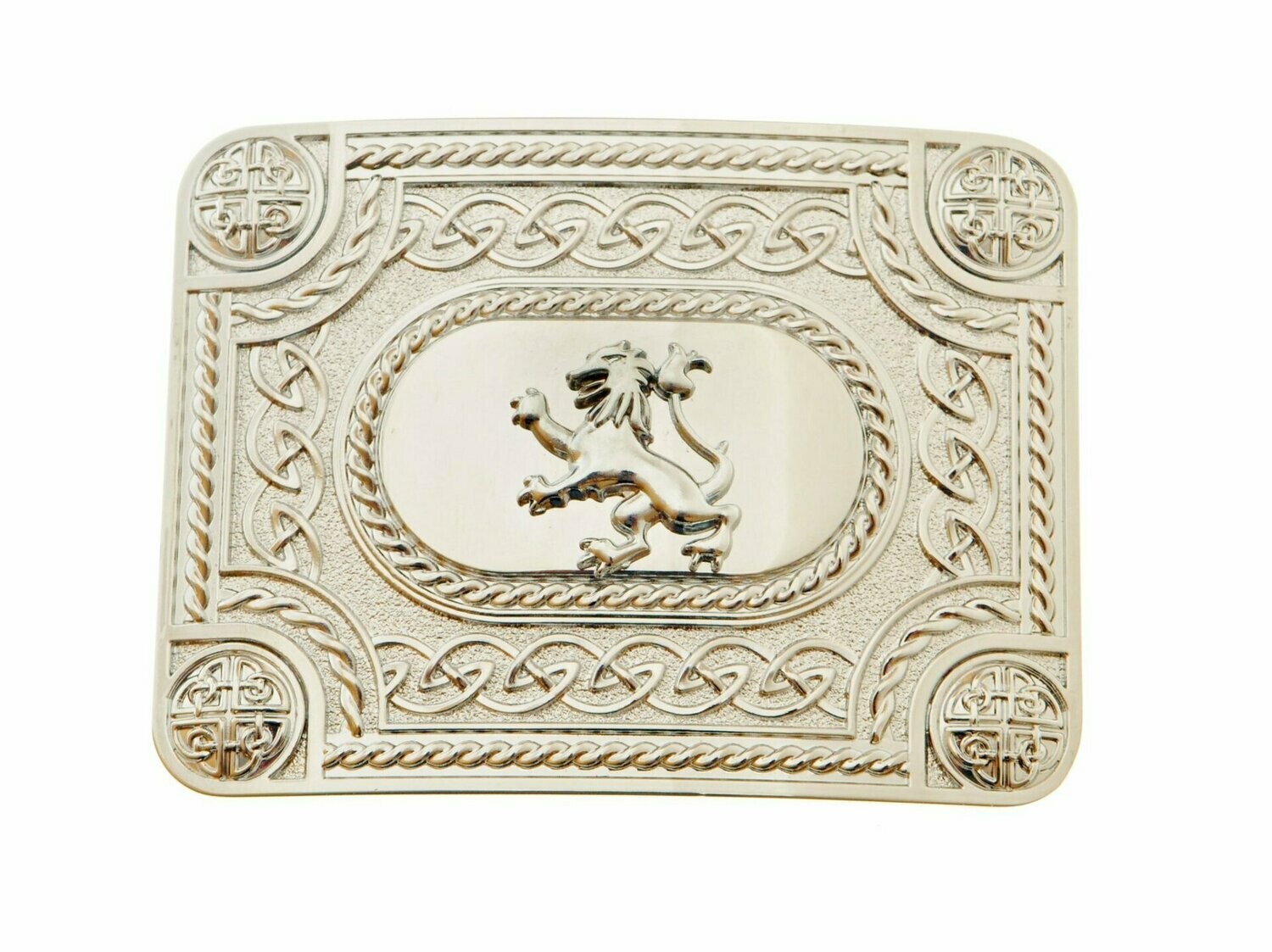 Chrome Lion Kilt Buckle