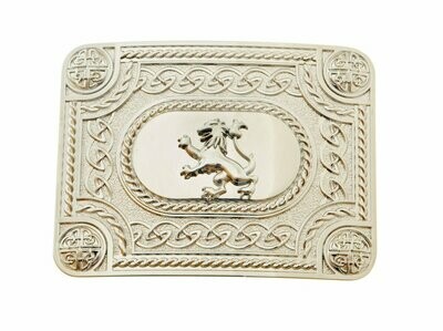Chrome Lion Kilt Buckle