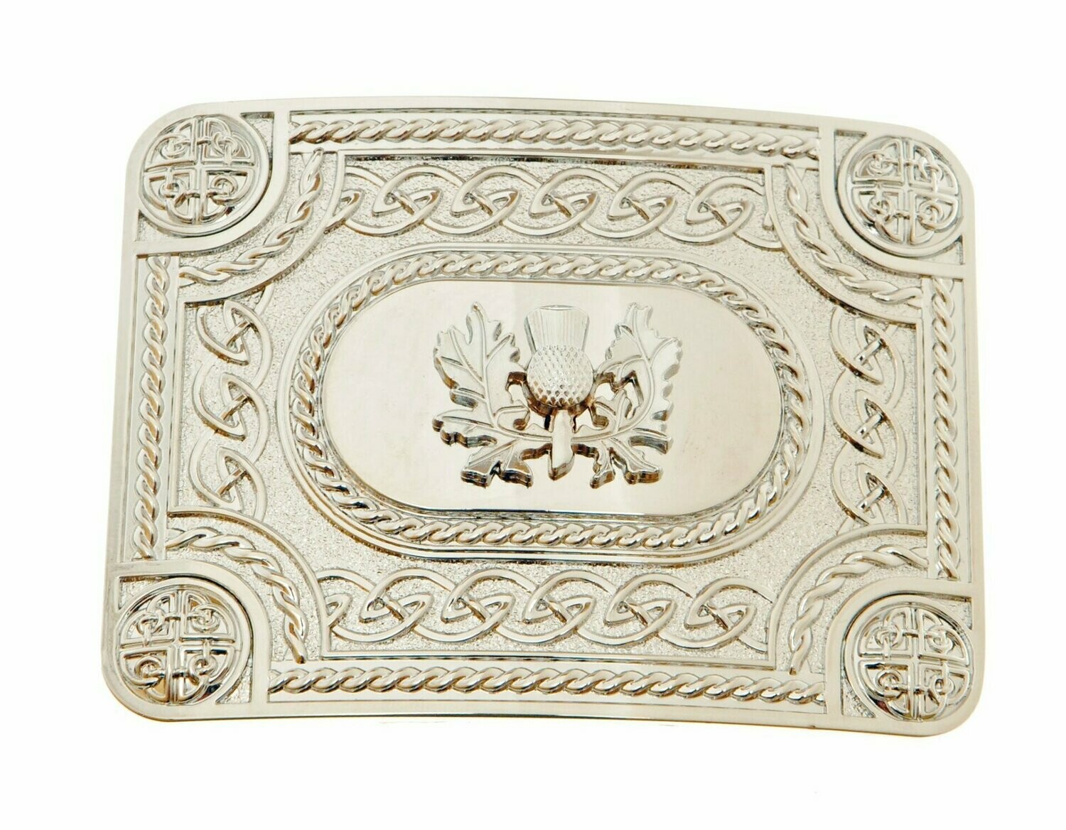 Chrome Thistle Kilt Buckle