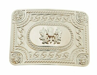 Chrome Thistle Kilt Buckle