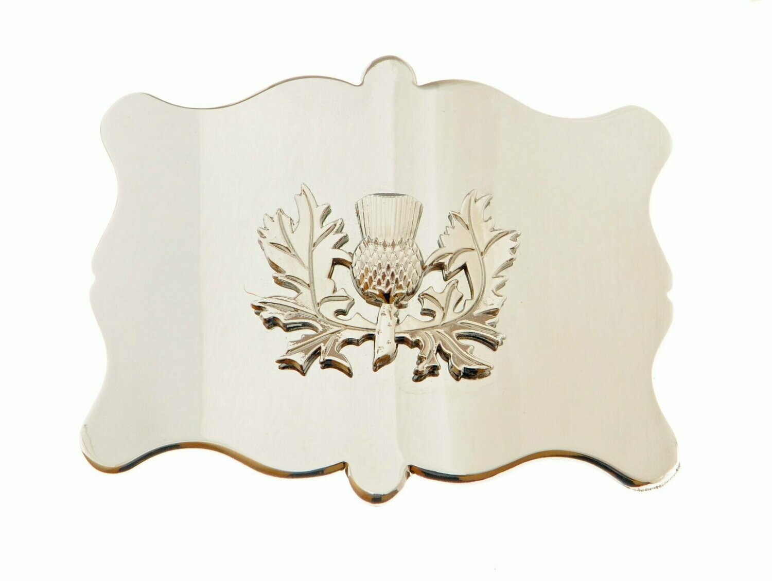 Chrome Plain Thistle Kilt Buckle