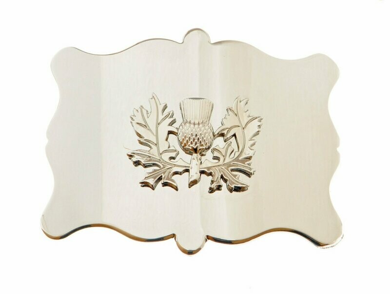 Chrome Plain Thistle Kilt Buckle