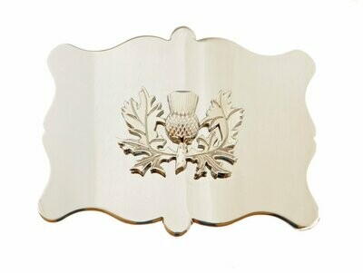 Chrome Plain Thistle Kilt Buckle