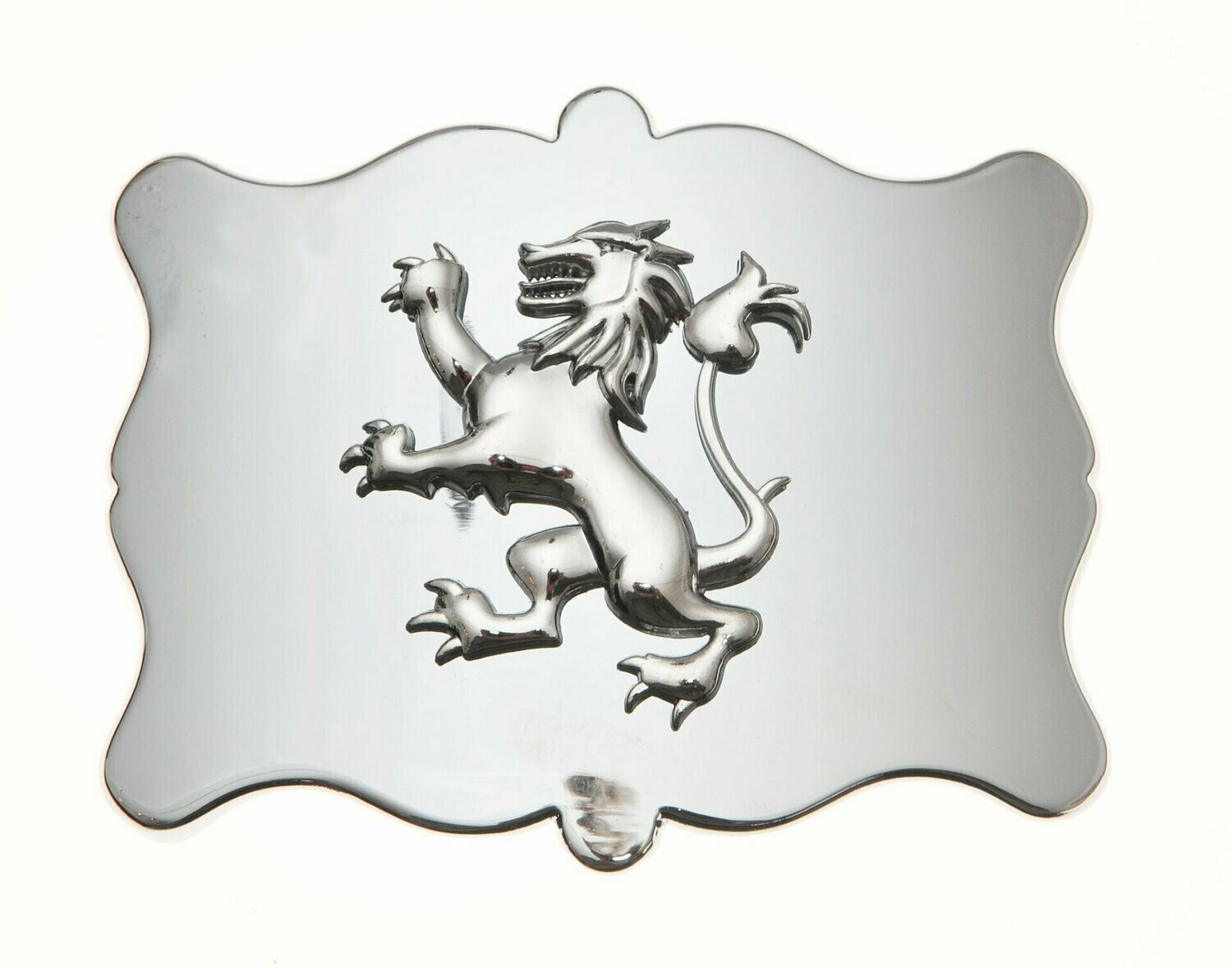 Chrome Plain Lion Kilt Buckle
