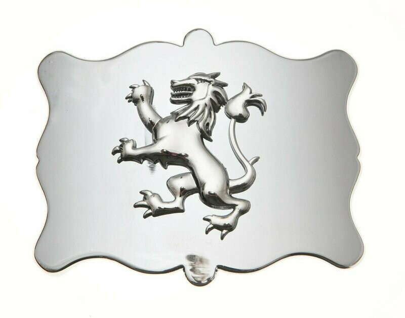 Chrome Plain Lion Kilt Buckle