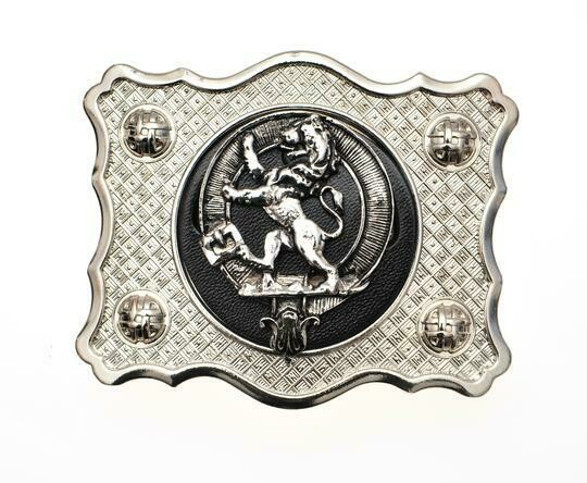Chrome Lion Mount Kilt Buckle