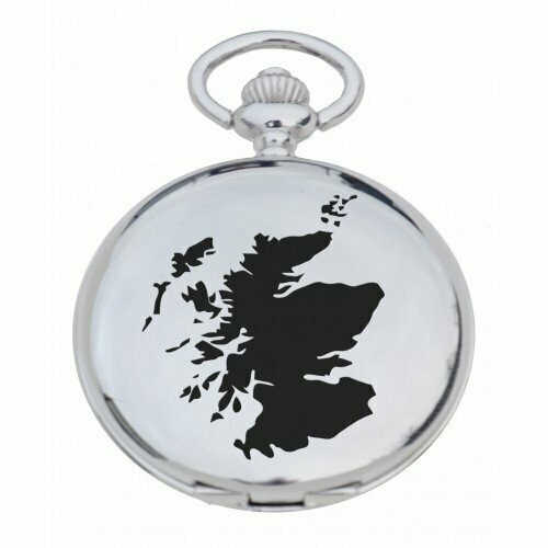 Scotland Map Engraved Pocket Watch