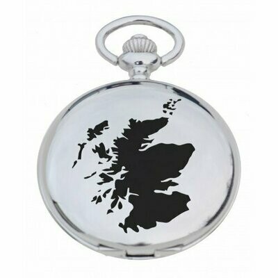 Scotland Map Engraved Pocket Watch
