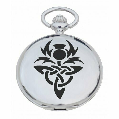 Celtic Thistle Engraved Pocket Watch