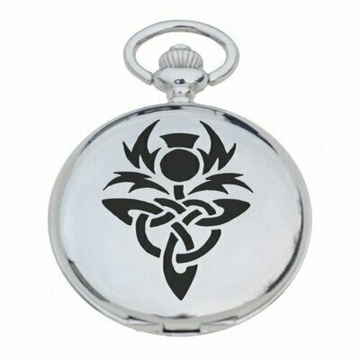 Celtic Thistle Engraved Pocket Watch